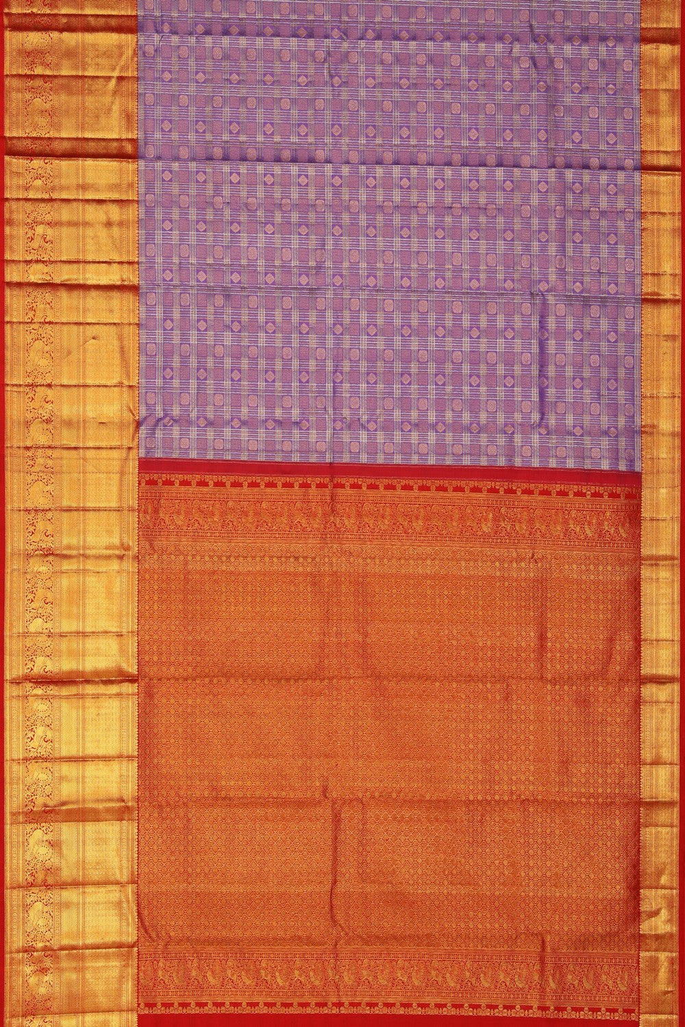 Image of Kanchipattu Kattam Purple Saree