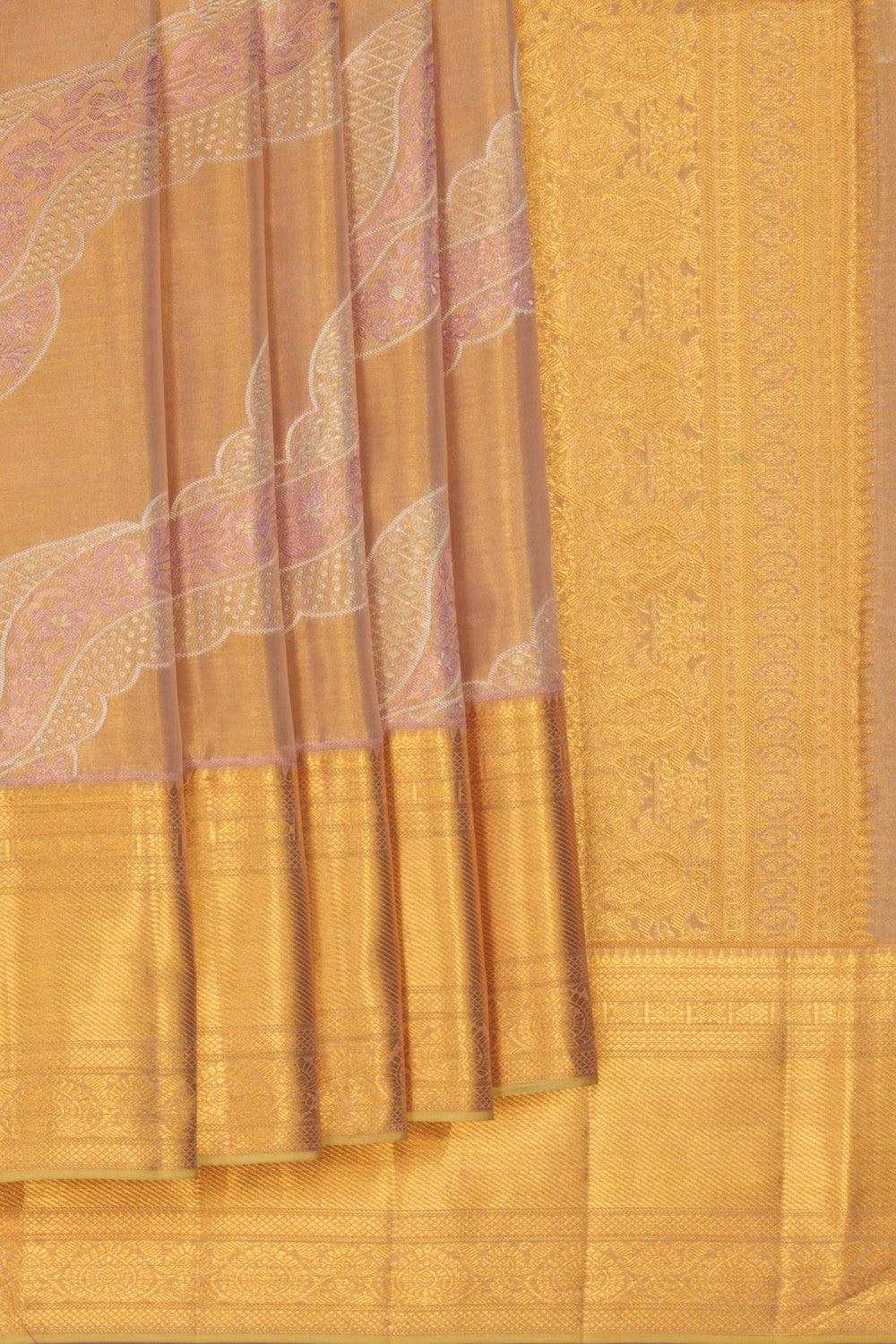 Image of Kanchipattu Brocade Gold Saree