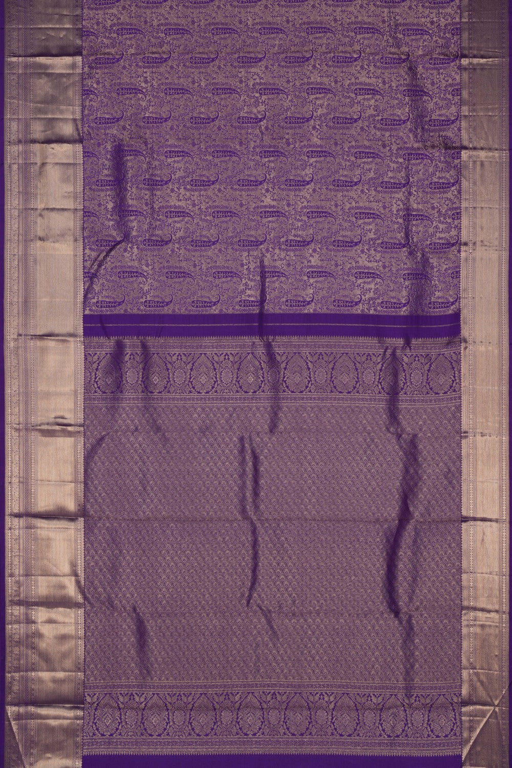 Image of Kanchipuram Purple Brocade Saree