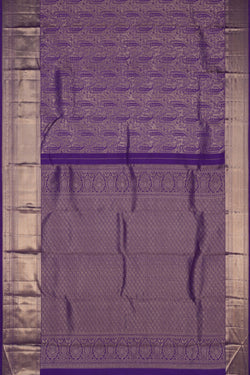 Image of Kanchipuram Purple Brocade Saree