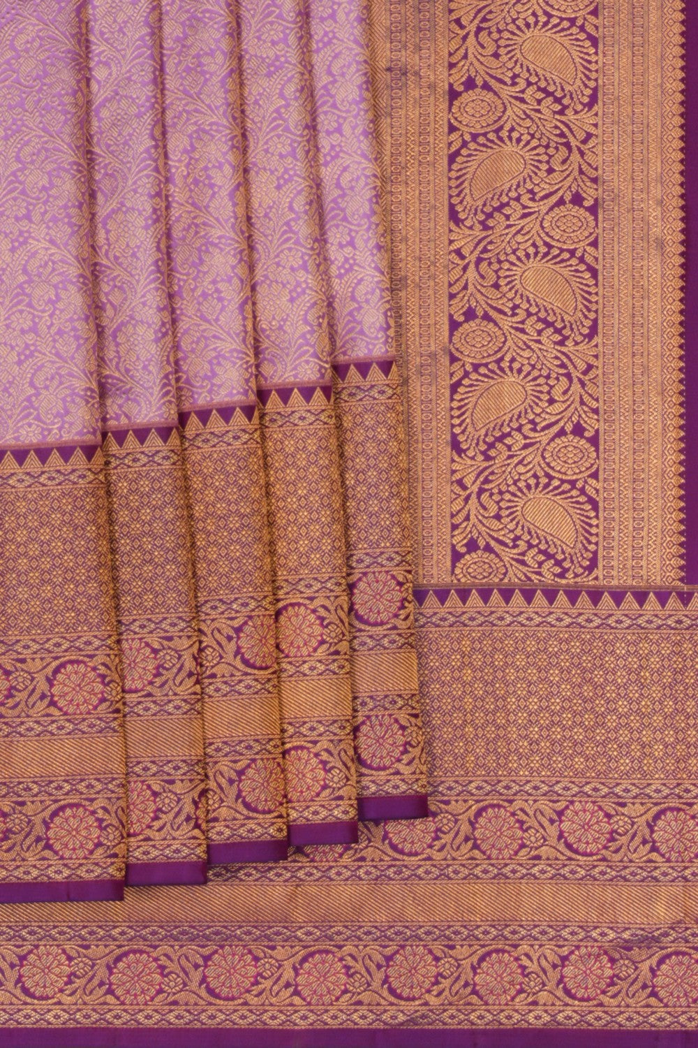 Kanchipuram Purple Brocade Saree
