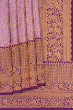 Image of Kanchipuram Purple Brocade Saree