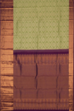 Image of Kanchipuram Mint Green Brocade Saree