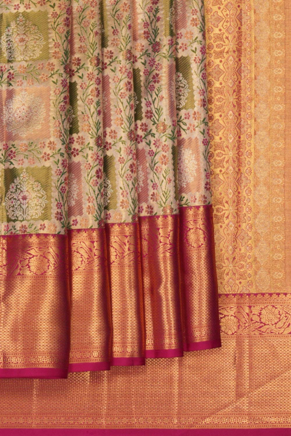 Kanchipuram Tissue Brocade Gold Saree