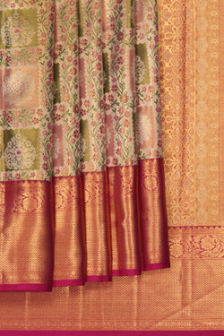 Image of Kanchipuram Tissue Brocade Gold Saree