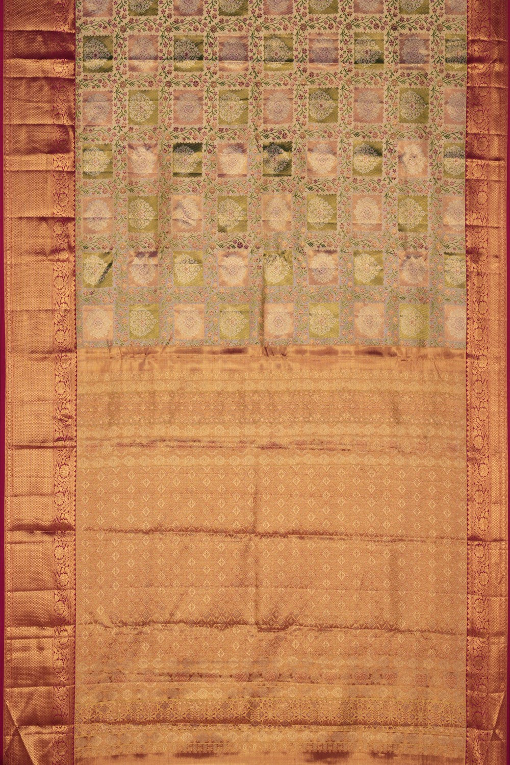 Kanchipuram Tissue Brocade Gold Saree