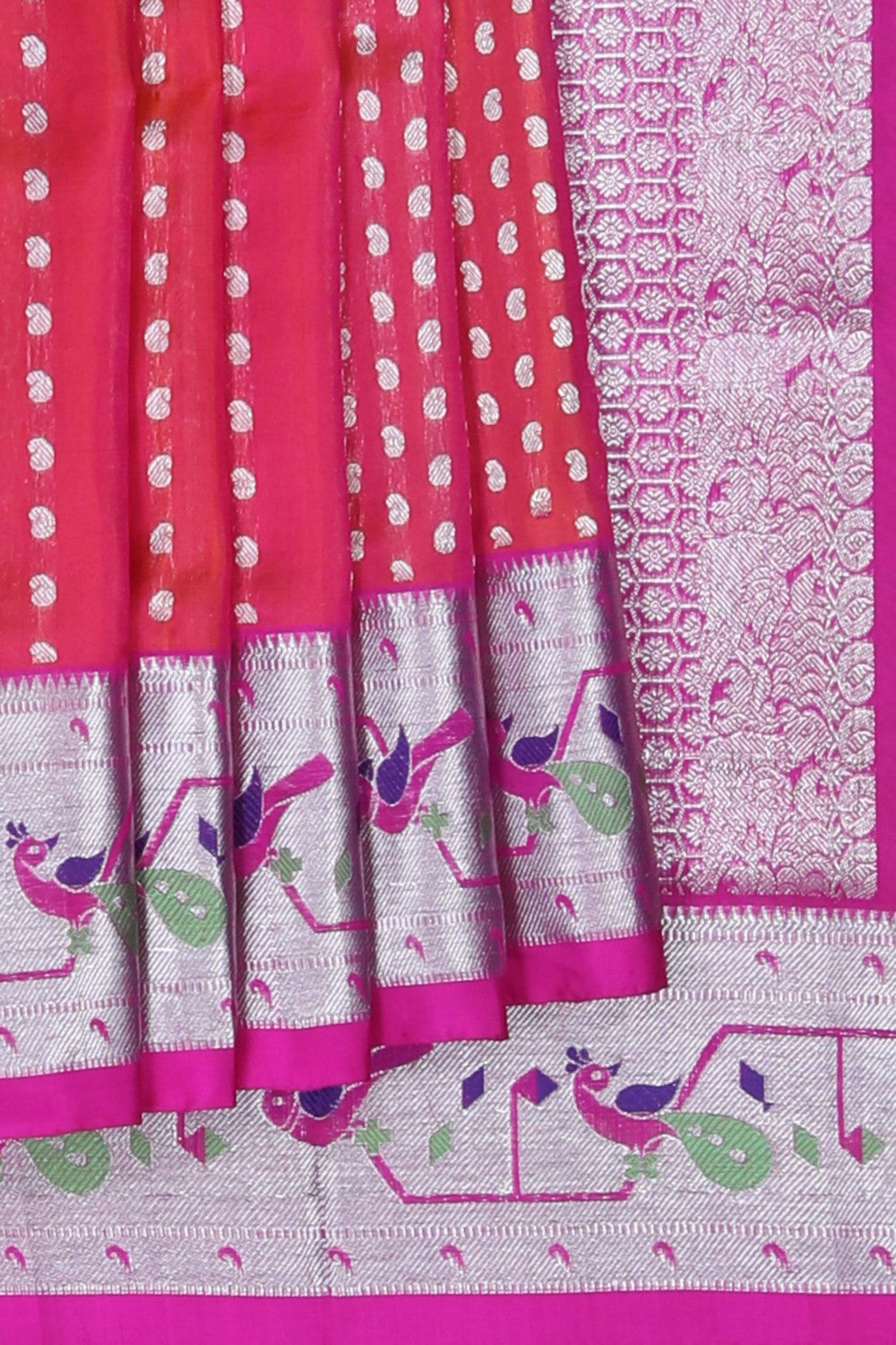 Venkatagiri Silk Fuchsia-Pink Saree