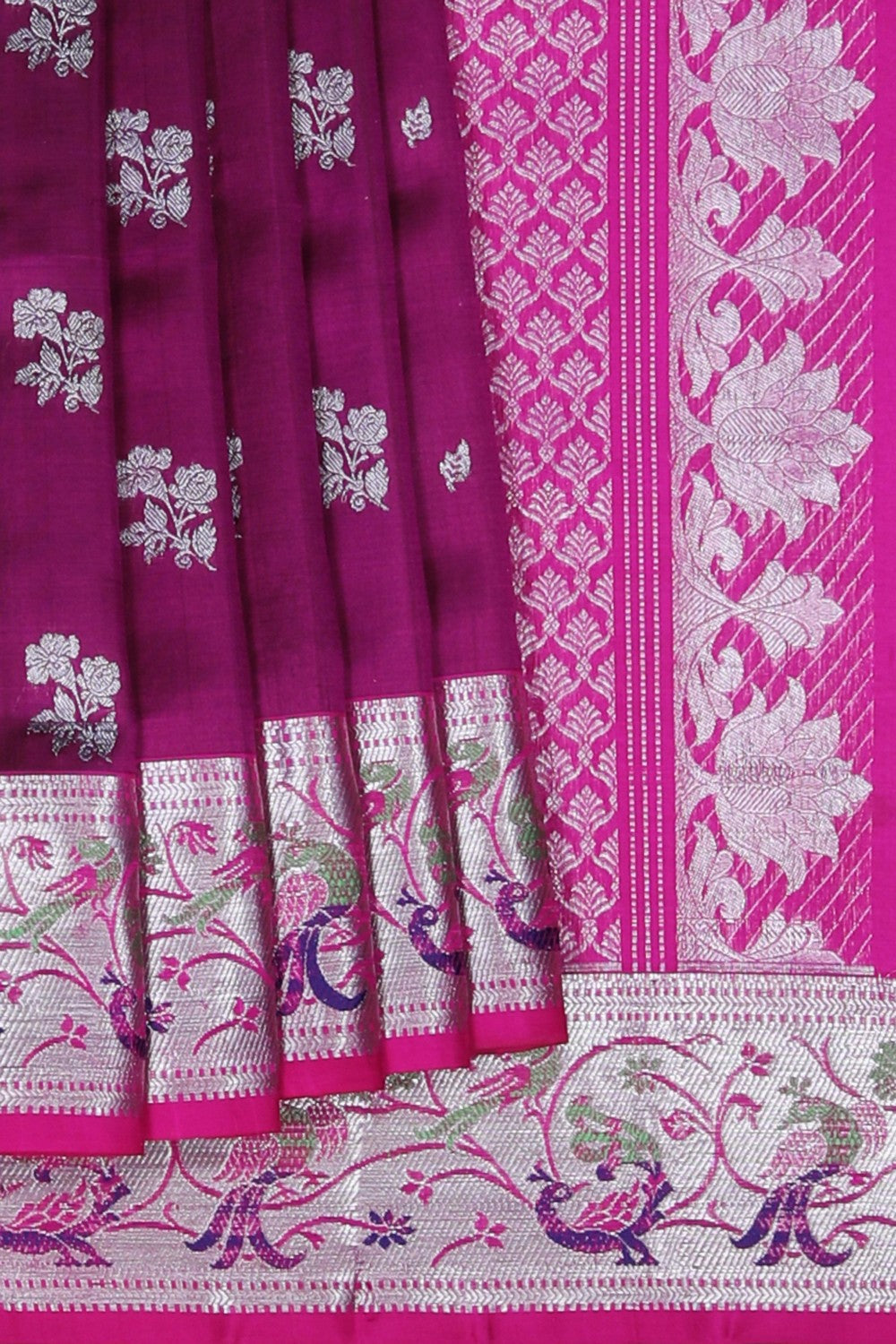 Image of Venkatagiri Silk Plum Pink Saree