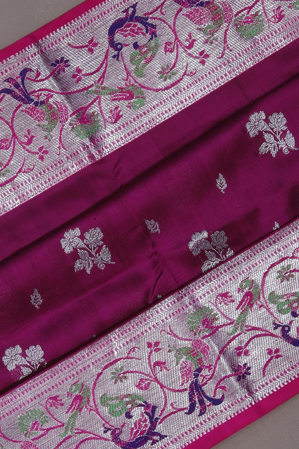 Venkatagiri Silk Plum Pink Saree