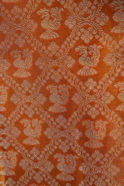 Image of Kanchipattu Brocade Orange Saree
