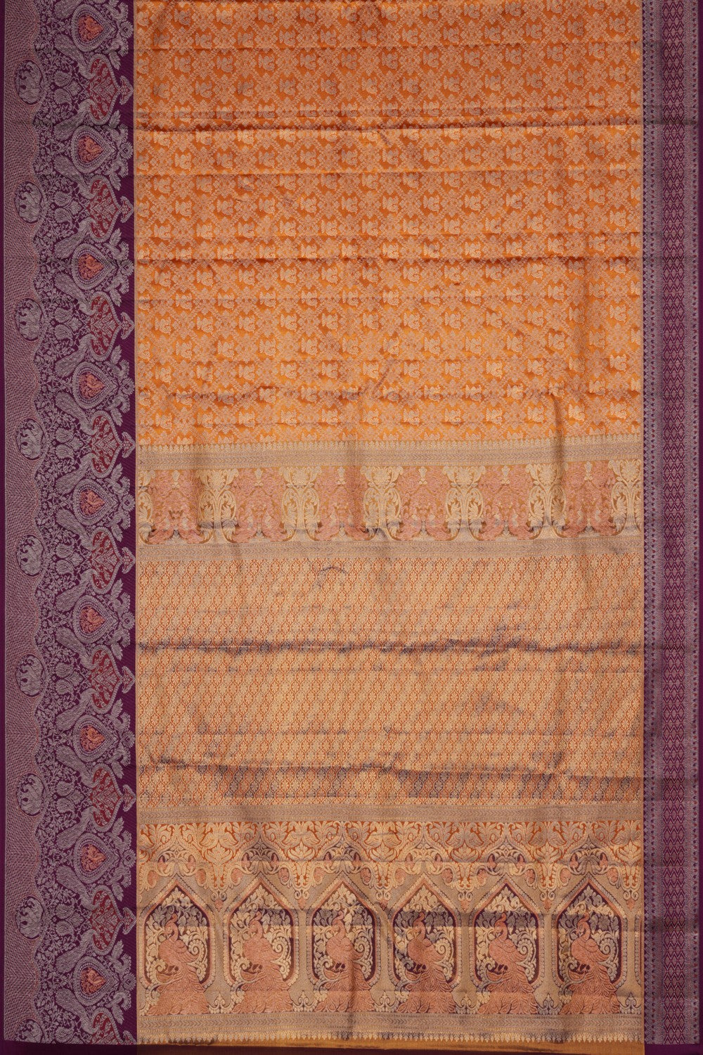 Kanchipattu Brocade Orange Saree