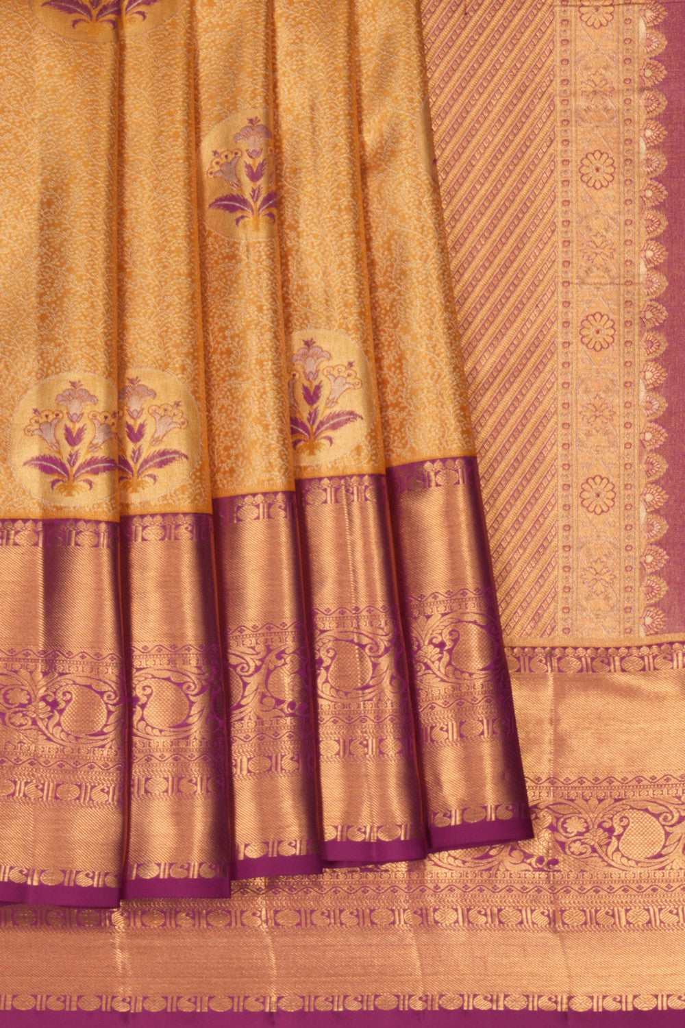 Image of Kanchipattu Brocade Gold Saree