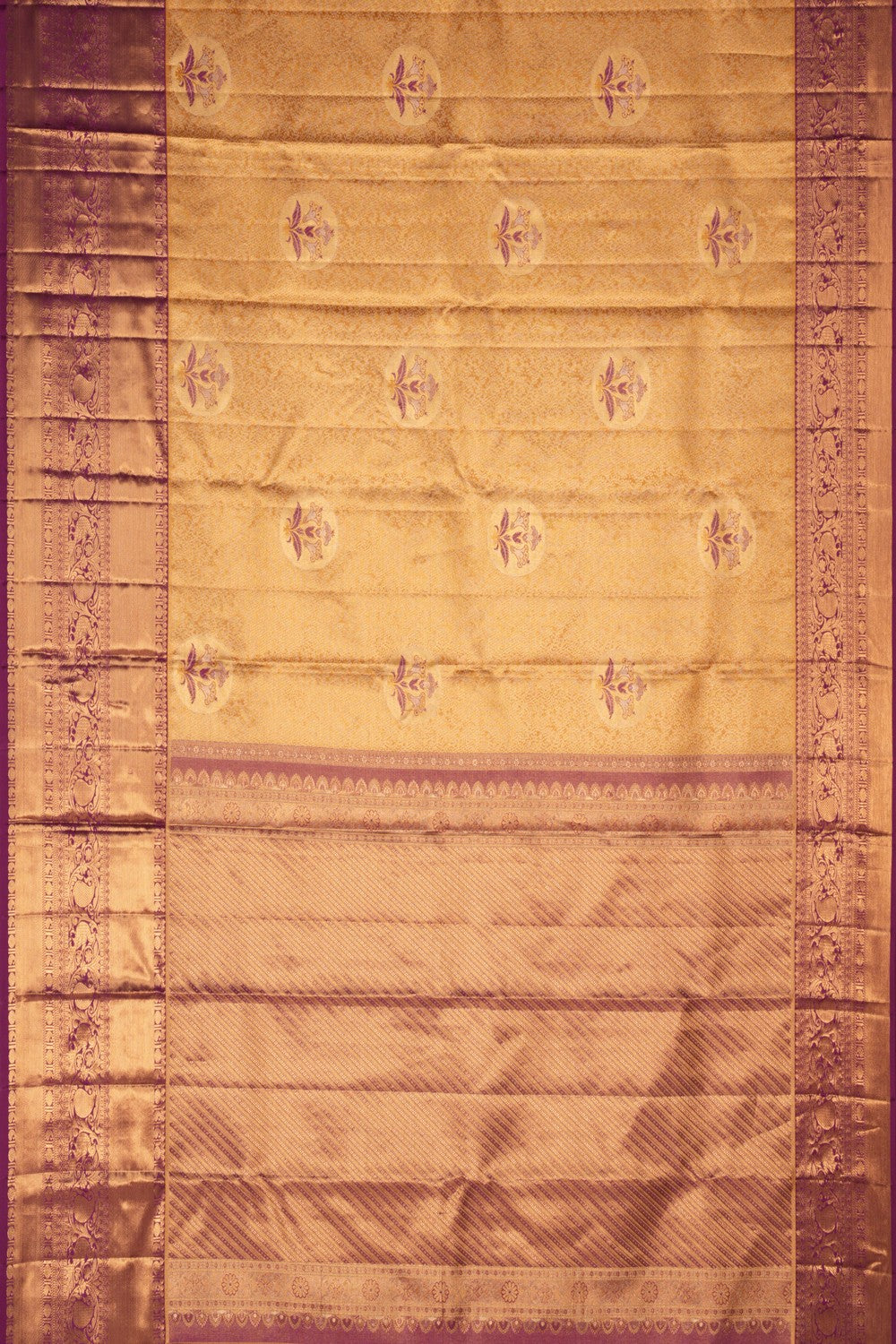 Image of Kanchipattu Brocade Gold Saree