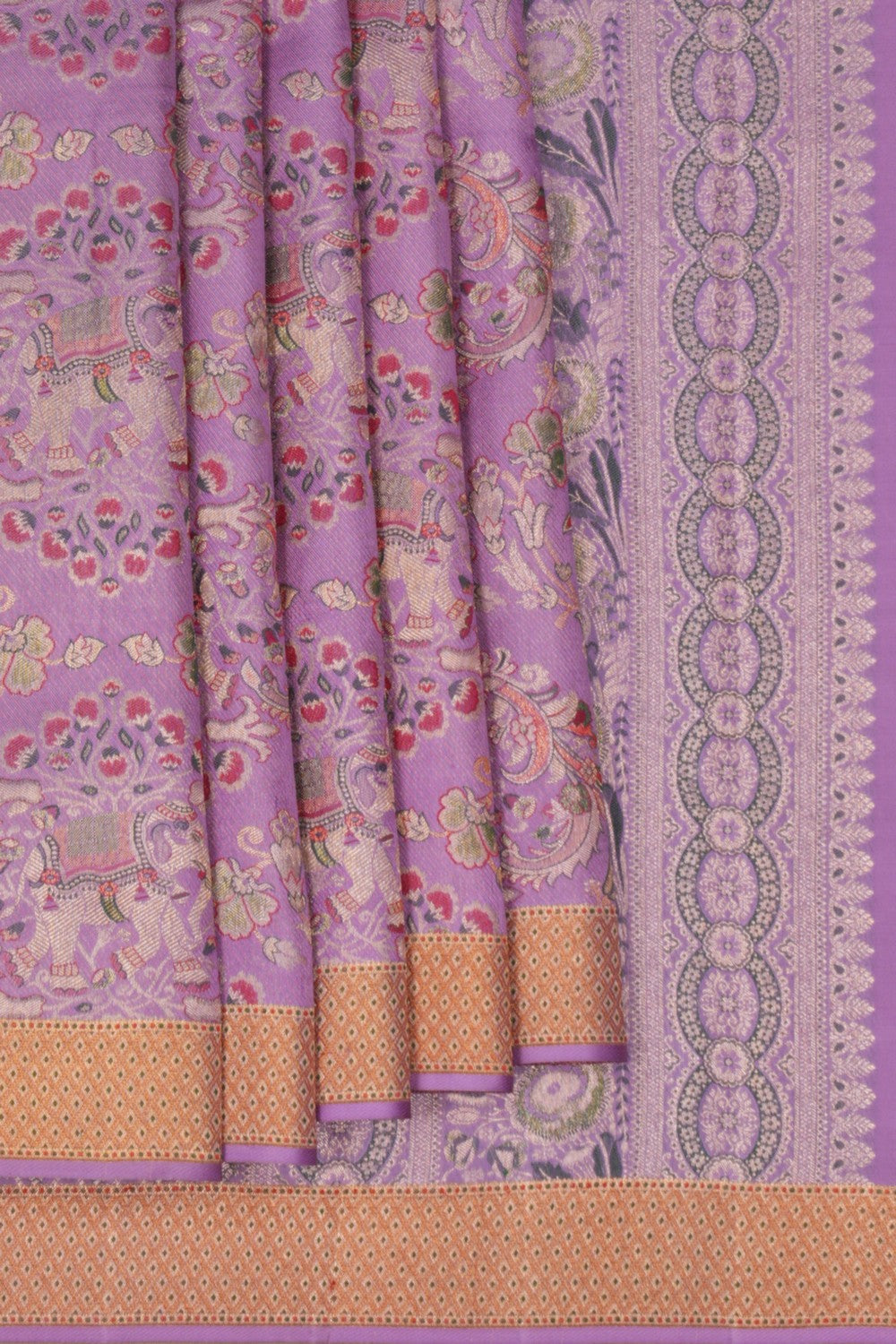 Image of Kanchi Pattu Brocade Purple Saree