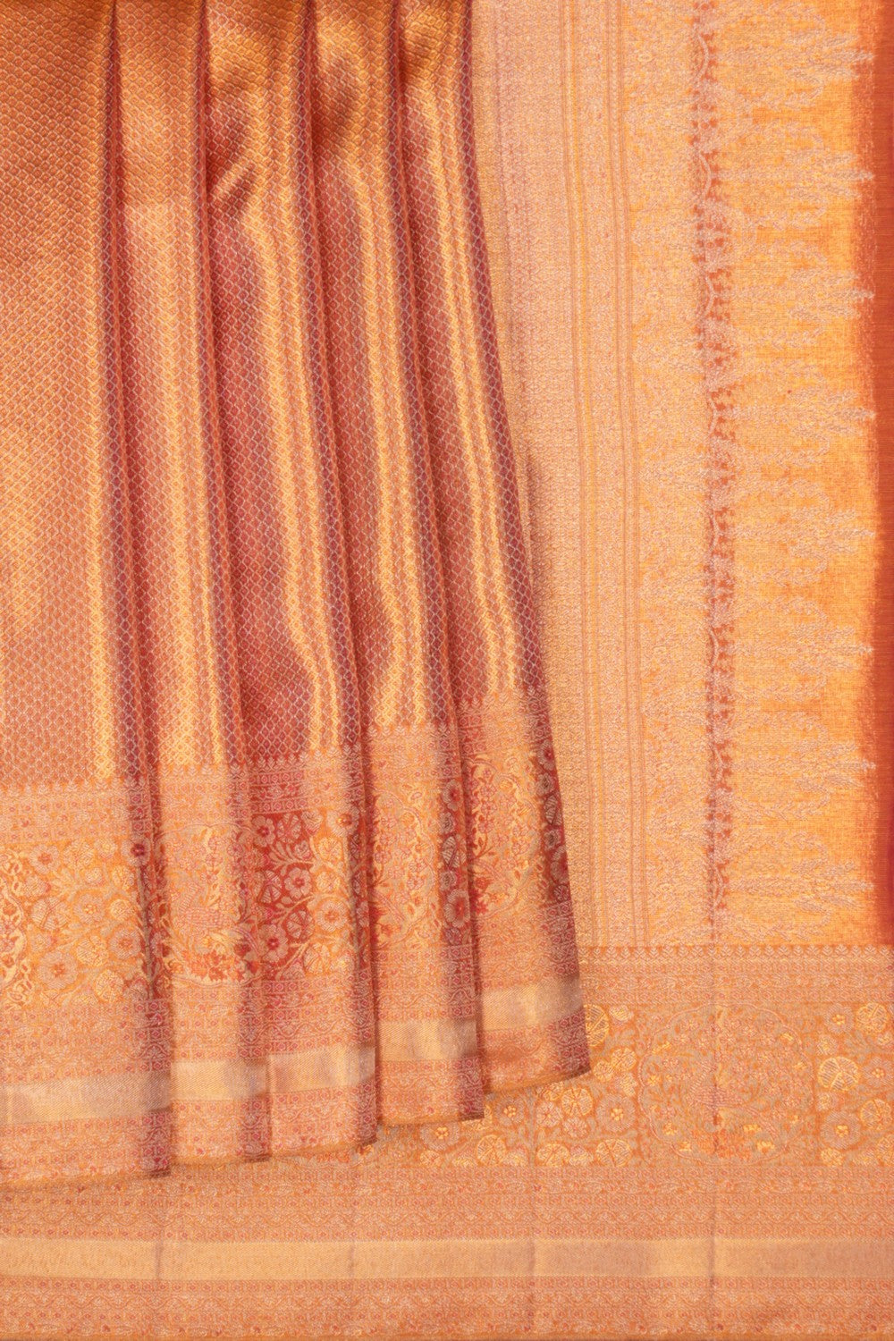 Image of Kanchi Pattu Brocade Peach Saree