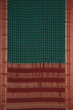 Image of Georgette Kattam Green Saree