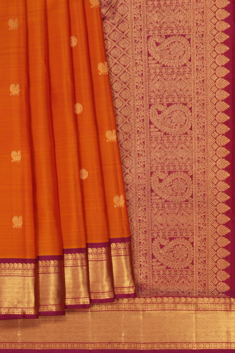 Kanchi Pattu Mustard Saree