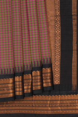 Image of Gadwal Cotton Pink Saree