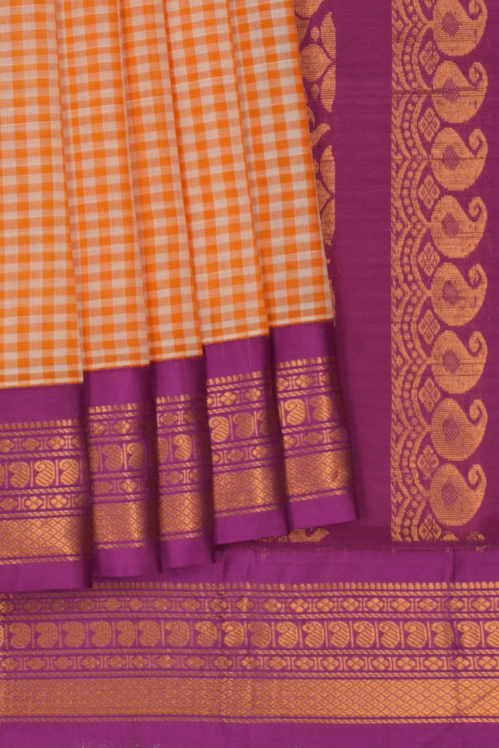 Gadwal Cotton Peach Saree
