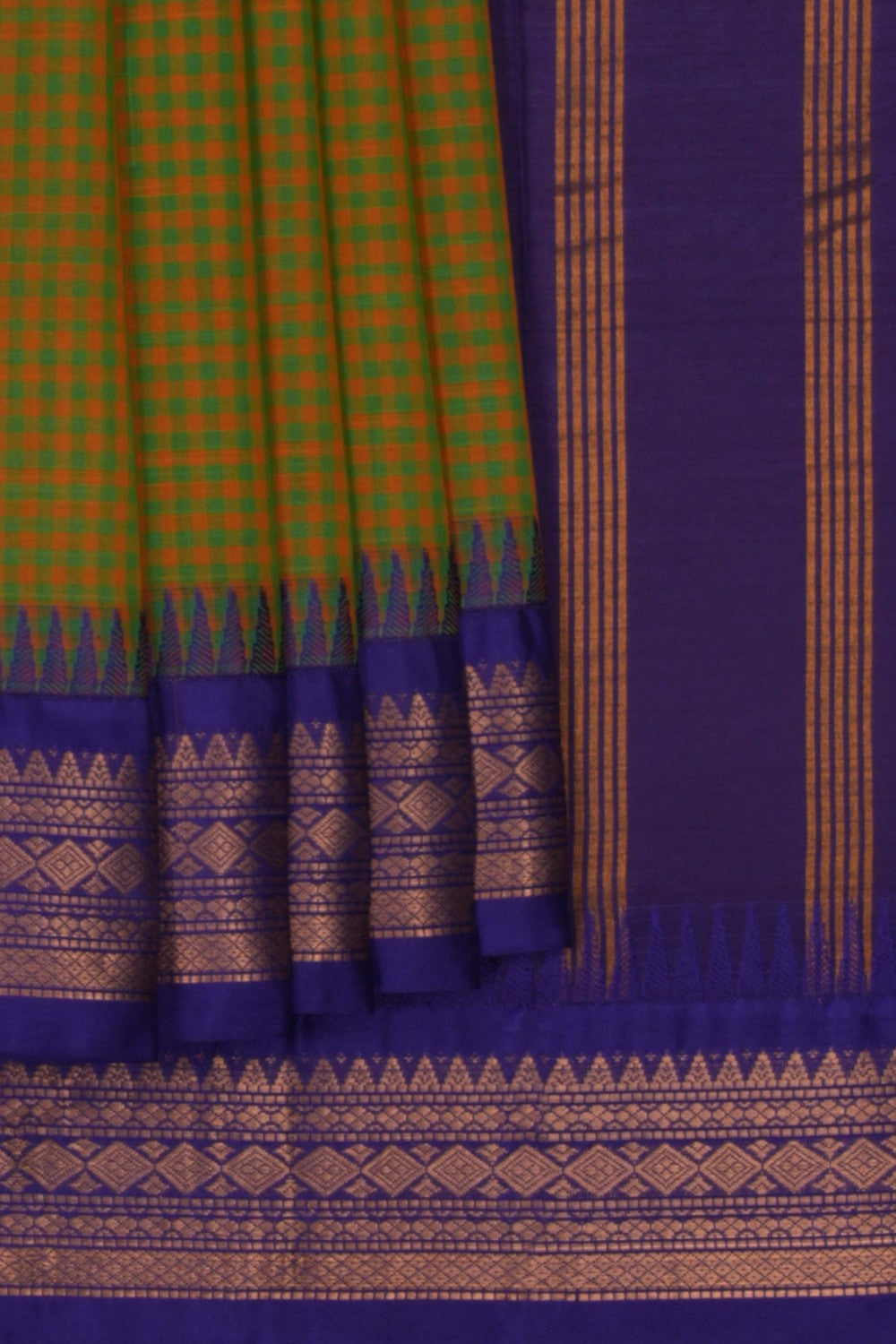 Gadwal Cotton Spring Green Saree