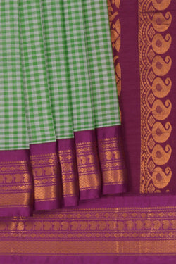 Image of Gadwal Cotton Green Saree