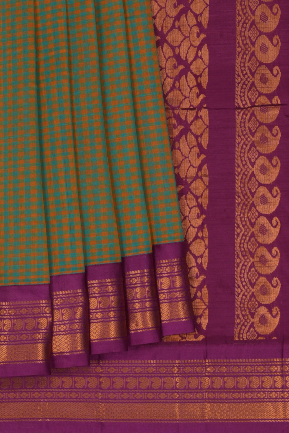 Gadwal Cotton Green Saree