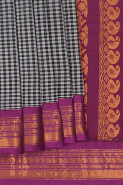 Image of Gadwal Cotton Black Saree