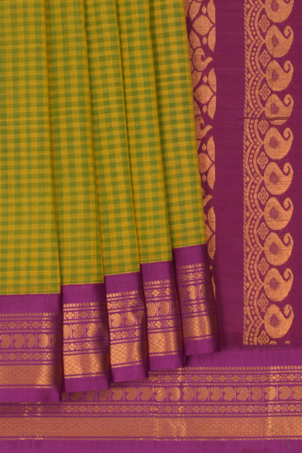 Gadwal Cotton Green Saree
