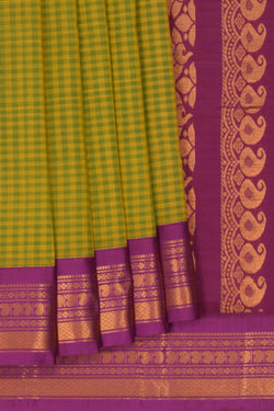 Image of Gadwal Cotton Green Saree