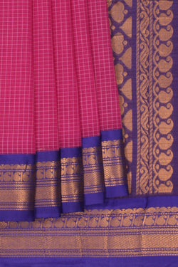 Image of Gadwal Cotton Pink Saree