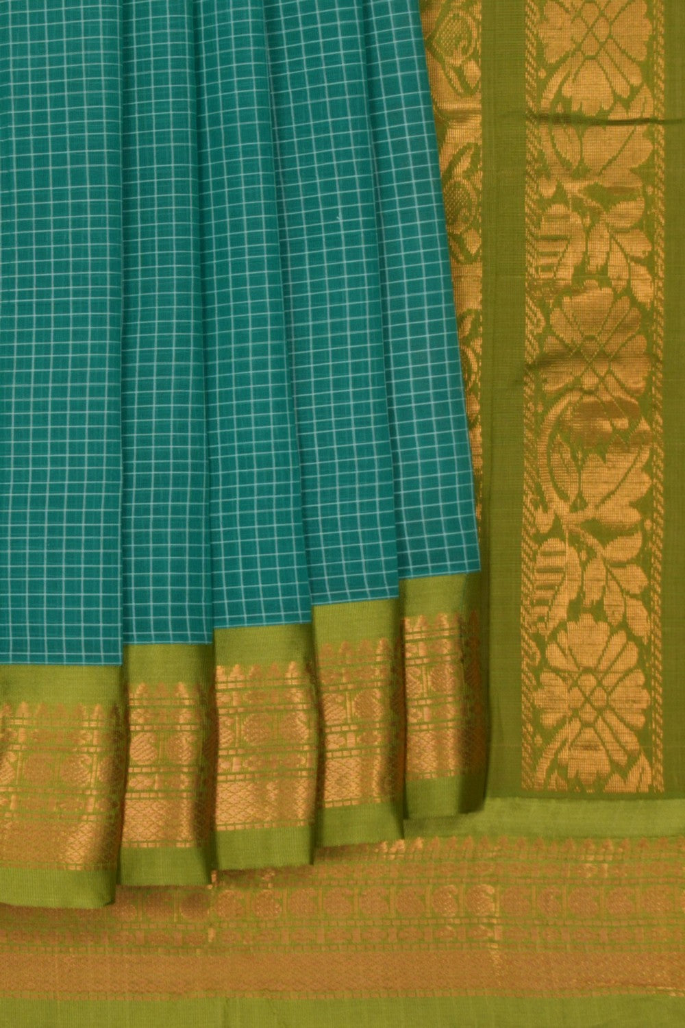 Gadwal Cotton Green Saree