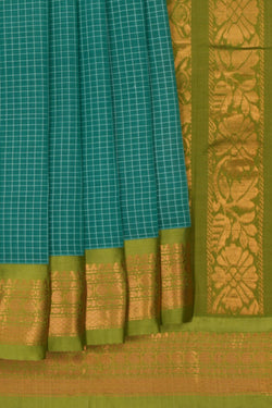 Image of Gadwal Cotton Green Saree