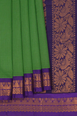 Image of Gadwal Cotton Green Saree