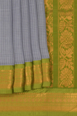 Image of Gadwal Cotton Grey Saree