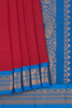 Image of Gadwal Cotton Pink Saree