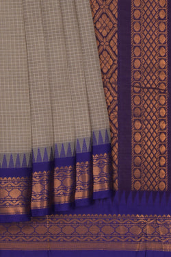Image of Gadwal Cotton Grey Saree