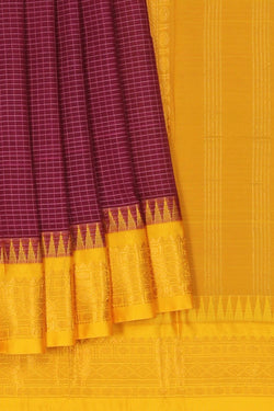 Image of Gadwal Cotton Purple Saree