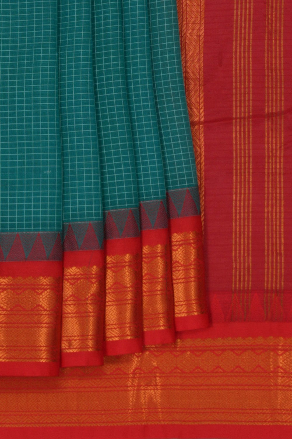Gadwal Cotton Green Saree