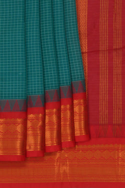 Image of Gadwal Cotton Green Saree