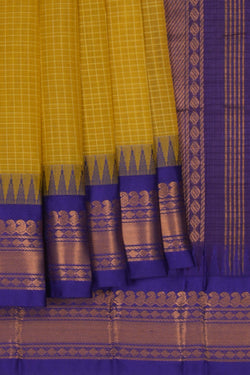 Image of Gadwal Cotton Spring Green Saree