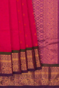 Image of Gadwal Sico Red Saree