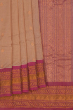 Image of Gadwal Sico Beige Saree