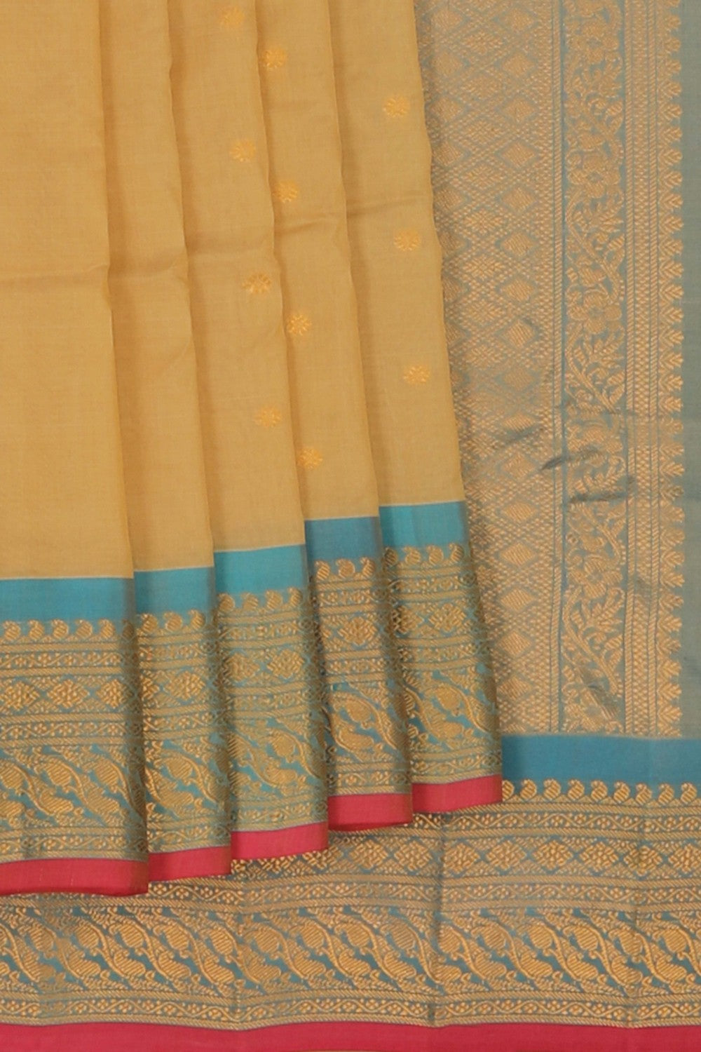 Image of Gadwal Sico Beige Saree