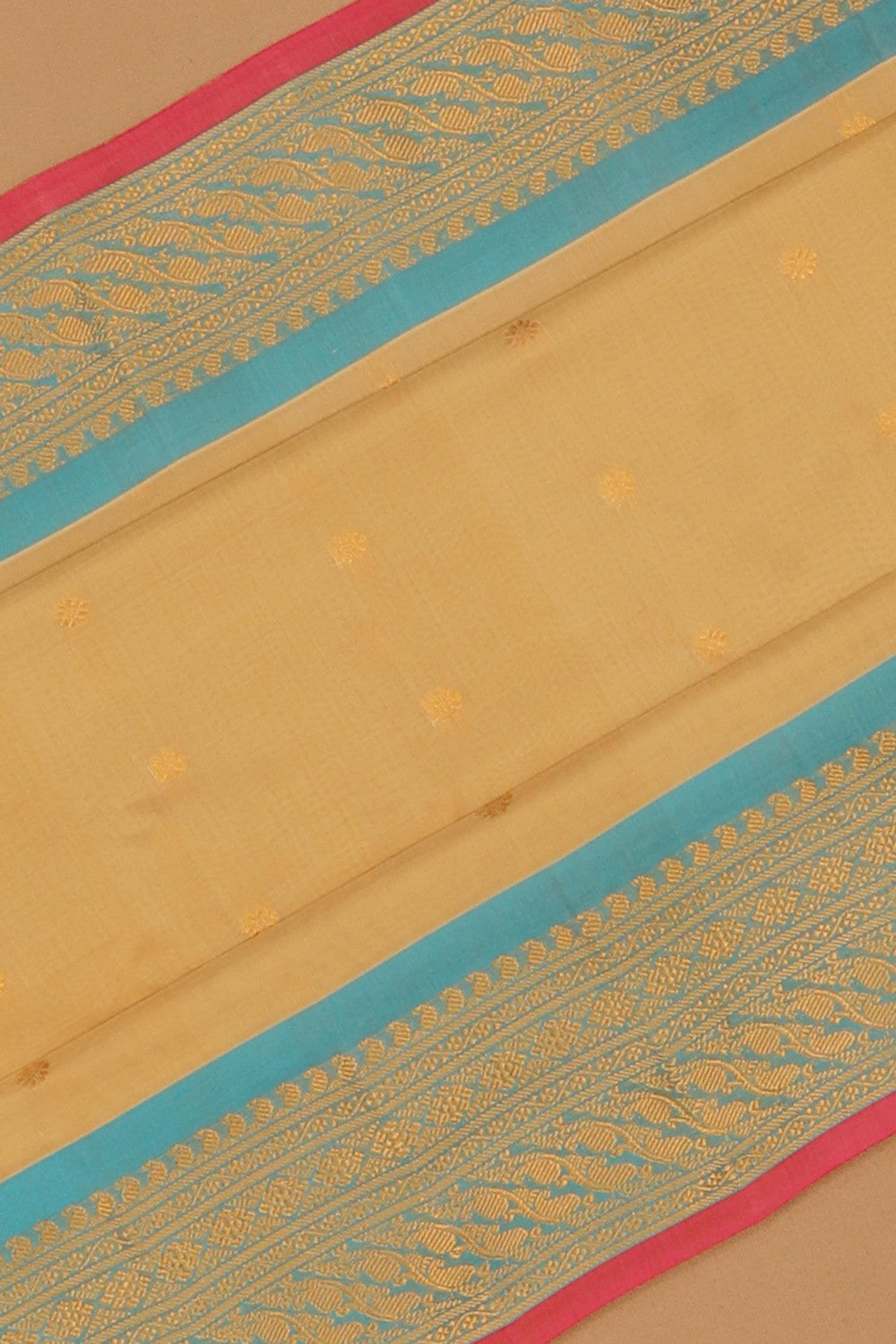 Image of Gadwal Sico Beige Saree