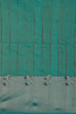 Image of Gadwal Silk Teal Blue Saree