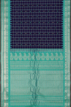Image of Gadwal Silk Kattam Purple Saree