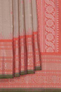 Image of Gadwal Silk Beige Saree