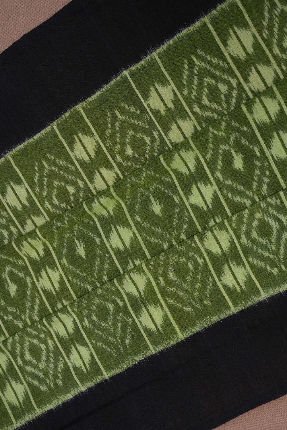 Pochampally Ikat Cotton Green Saree
