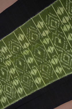 Image of Pochampally Ikat Cotton Green Saree