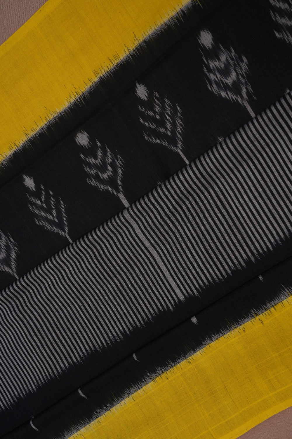 Pochampally Ikat Cotton Black Saree